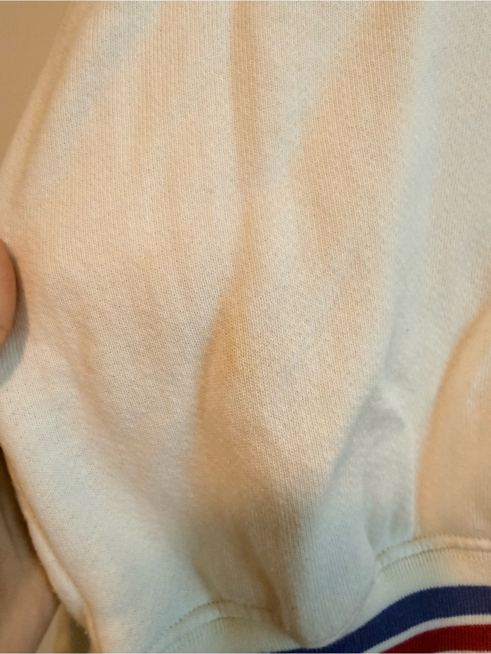 Evereve Cream Sweatshirt with Rainbow Stripe Trim - Picture 4 of 6